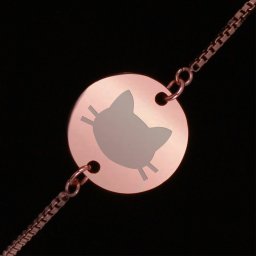 Bratara Gravata Rose Gold din Inox Rotund Kitty