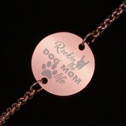 Bratara Gravata Rose Gold din Inox Rotund Dog Mom