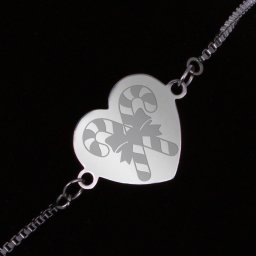 Bratara Gravata Argintie din Inox Inima Bomboane de la Mosu