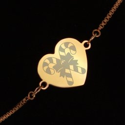 Bratara Gravata Aurie din Inox Inima Bomboane de la Mosu