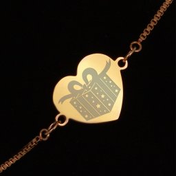 Bratara Gravata Aurie din Inox Inima Cadou pentru Tine