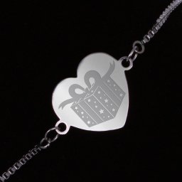 Bratara Gravata Argintie din Inox Inima Cadou pentru Tine