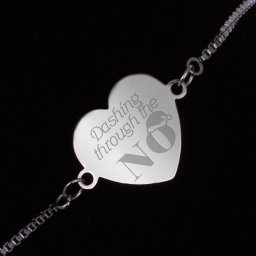 Bratara Gravata Argintie din Inox Inima Dashing through the No