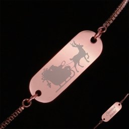 Bratara Gravata Rose Gold din Inox Oval Sarbatori Fericite