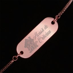 Bratara Gravata Rose Gold din Inox Oval Acasa de Craciun