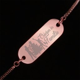 Bratara Gravata Rose Gold din Inox Oval Craciun in Familie
