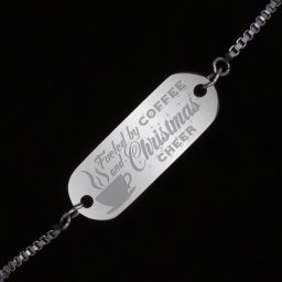 Bratara Gravata Argintie din Inox Oval Christmas & Coffee