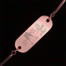 Bratara Gravata Rose Gold din Inox Oval La Multi Ani