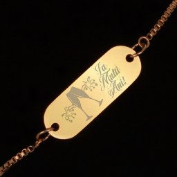 Bratara Gravata Aurie din Inox Oval La Multi Ani