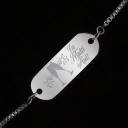 Bratara Gravata Argintie din Inox Oval La Multi Ani