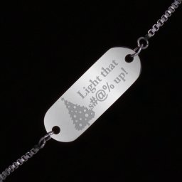 Bratara Gravata Argintie din Inox Oval Christmas Tree