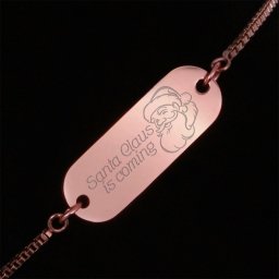 Bratara Gravata Rose Gold din Inox Oval Santa Claus