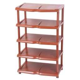 Suport depozitat incaltaminte, 5 polite, plastic, maro, 48x30.5x86 cm, Strend Pro​​​​​​​