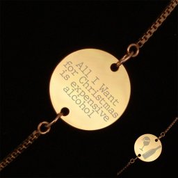 Bratara Gravata Aurie din Inox Rotund Christmas Wishes
