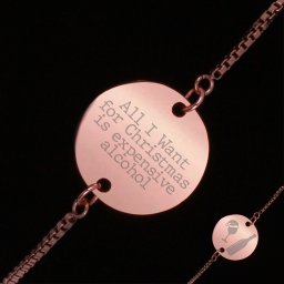 Bratara Gravata Rose Gold din Inox Rotund Christmas Wishes