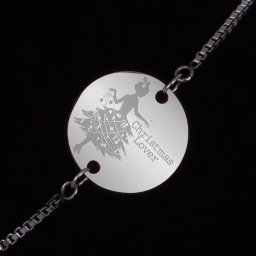 Bratara Gravata Argintie din Inox Rotund Christmas Lover