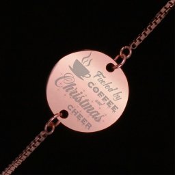 Bratara Gravata Rose Gold din Inox Rotund Christmas & Coffee