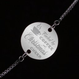 Bratara Gravata Argintie din Inox Rotund Christmas & Coffee