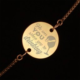 Bratara Gravata Aurie din Inox Rotund He sees you