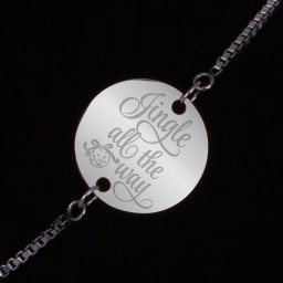 Bratara Gravata Argintie din Inox Rotund Jingle Bells
