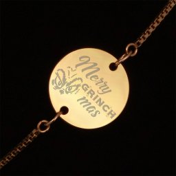 Bratara Gravata Aurie din Inox Rotund Merry Grinchmas
