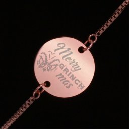 Bratara Gravata Rose Gold din Inox Rotund Merry Grinchmas