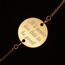 Bratara Gravata Aurie din Inox Rotund Never Too Late