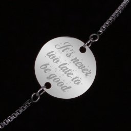 Bratara Gravata Argintie din Inox Rotund Never Too Late