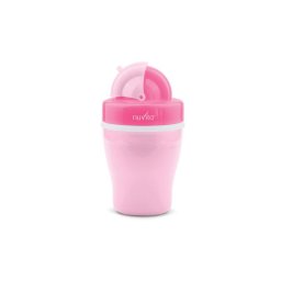 Pahar cu interior dublu si pai - pink