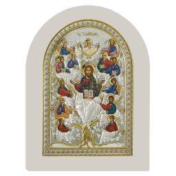 Icoana Argint Pomul Vietii 10X14 Cm Rama Alba