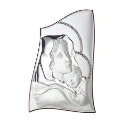 Icoana Argint Maica Domnului Cu Pruncul 6.5X9.5 Cm Feruzzi