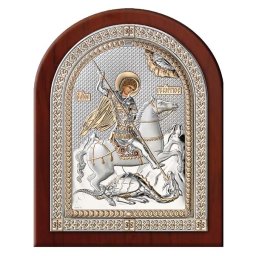 Icoana Argint Sfantul Gheorghe 14.5x18.5 cm