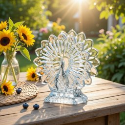 Suport Servetele Cristal Bohemia Paun 14.5cm
