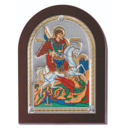Sfantul Gheorghe Icoana din Argint Auriusi Color 17x23cm
