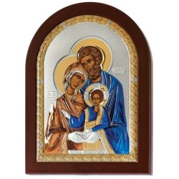 Icoana Sfanta Familie Argint 10x14 cm Color