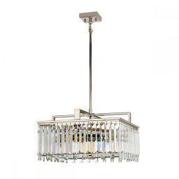 Lustră cristal Aries, nichel, L:47 cm, H:31,9-132,2 cm, 4xE27, ARIES-4P-L
