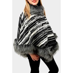Poncho din lana cu blana 8