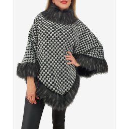Poncho din lana cu blana 12