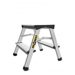 Scara aluminiu, 2 tronsoane, 1 treapta, platforma, max 125 kg, 0.44 m, Drabest