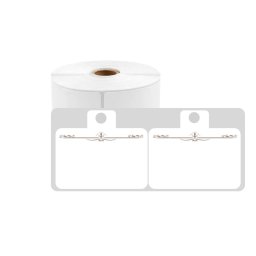 Etichete haine fata dubla perforata exterior 50 x 19 mm model Aripi Paun pentru imprimante AIMO si Phomemo M110 M200 M220, 250 etichete