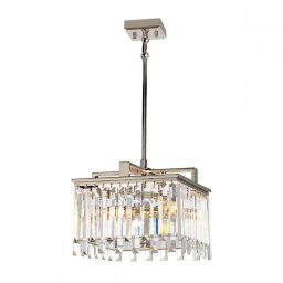 Lustră cristal Aries, nichel, L:32 cm, H:30,4-130,6 cm, 4xE14, ARIES-4P-S