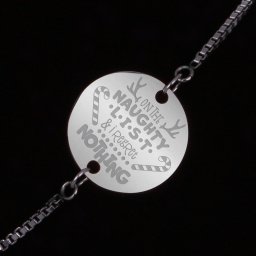 Bratara Gravata Argintie din Inox Rotund Regret Nothing