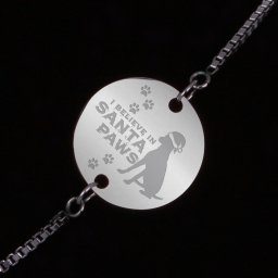 Bratara Gravata Argintie din Inox Rotund Santa Paws