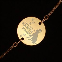 Bratara Gravata Aurie din Inox Rotund Santa Paws