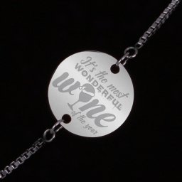 Bratara Gravata Argintie din Inox Rotund Wine of the Year
