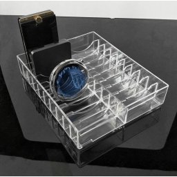 Cutie Depozitare Acrilic Transparent – 20 de Compartimente – 21 x 16,8 x 4 cm – Organizator Bijuterii și Machiaj