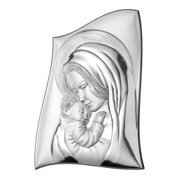 Icoana Argint Maica Domnului Cu Pruncul 8.5x13 Cm