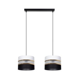 Lustră pe cablu CORAL 2xE27/60W/230V alb-negru