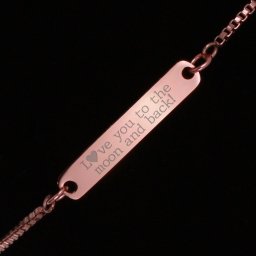 Bratara Gravata Rose Gold din Inox Placuta To the moon and back