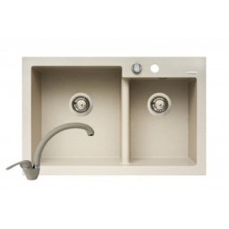 Set chiuveta granit DIPLOS & baterie OSSIA - Bej Pyramis 070006501OB